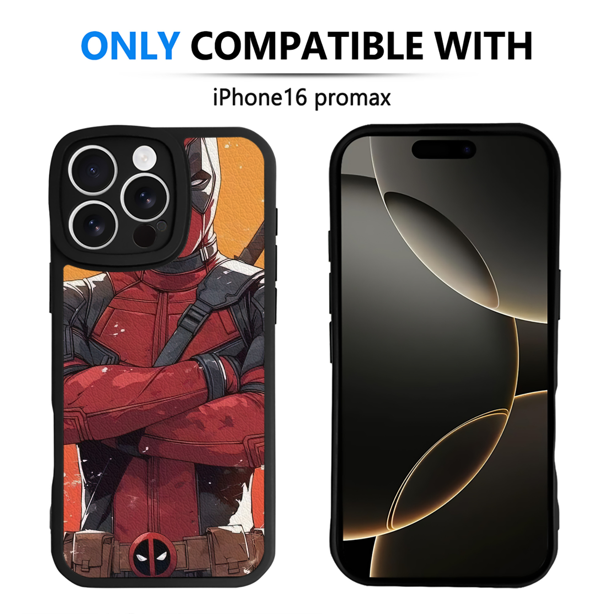 （画像用） Deadpool デッドプール 【iPhone 16シリーズ対応】シリコンスマホケース（レザー調） 材質：シリコン